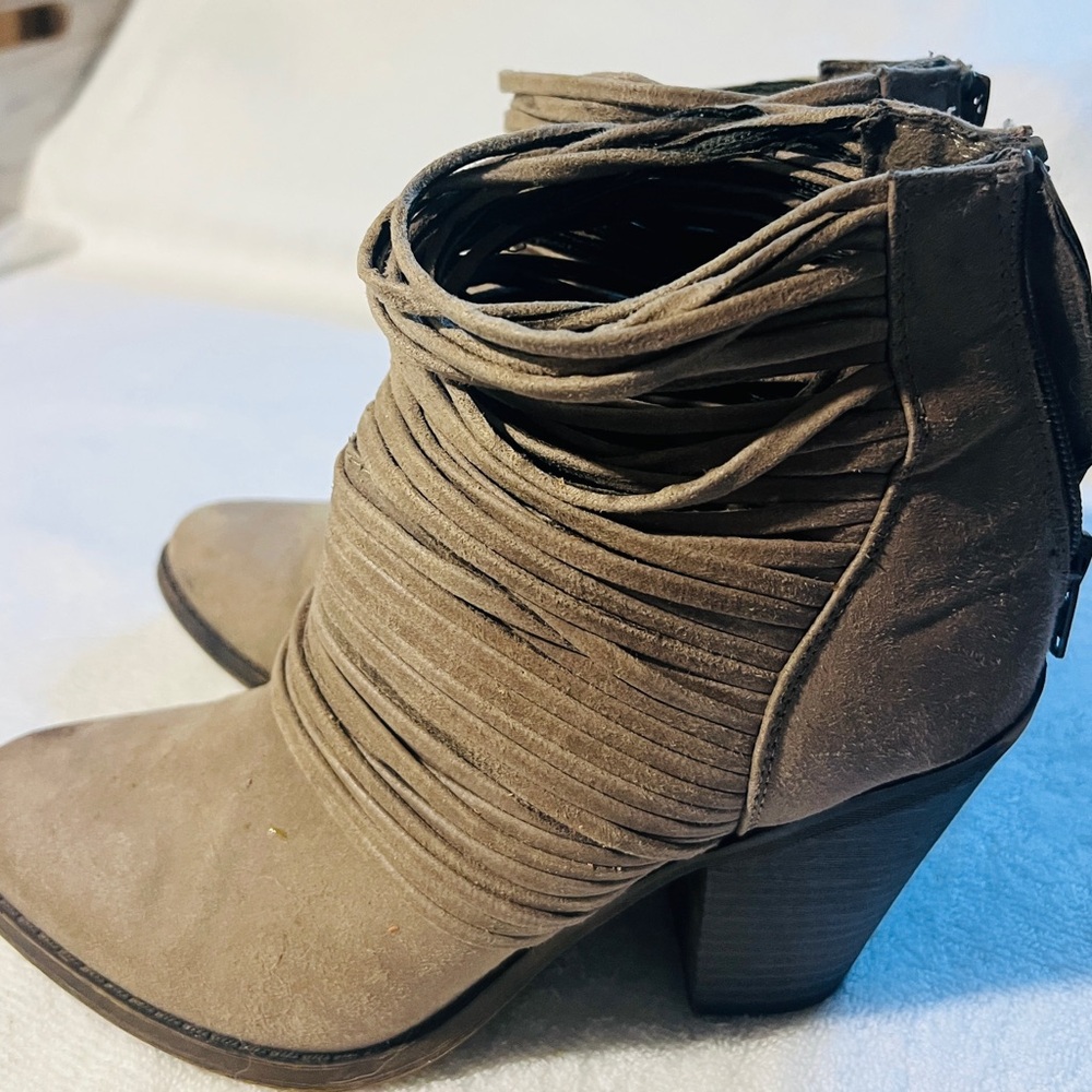 Fergalicious Taupe Ankle Booties
